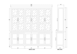 Madrone 12 Door Display Cabinet w/ Glass Shelves and LED Lights-Blue Hand Home