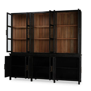 Madrone 12 Door Display Cabinet w/ Glass Shelves-Blue Hand Home