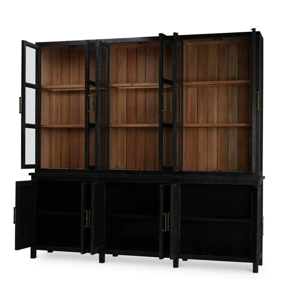 Madrone 12 Door Display Cabinet w/ Glass Shelves-Blue Hand Home