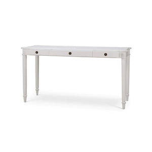 Kelly 3 Drawer Desk In True White-Blue Hand Home