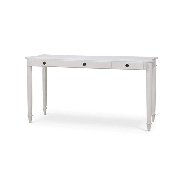Kelly 3 Drawer Desk In True White-Blue Hand Home