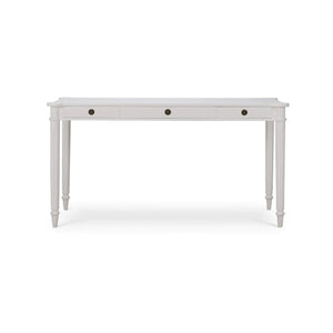 Kelly 3 Drawer Desk In True White-Blue Hand Home