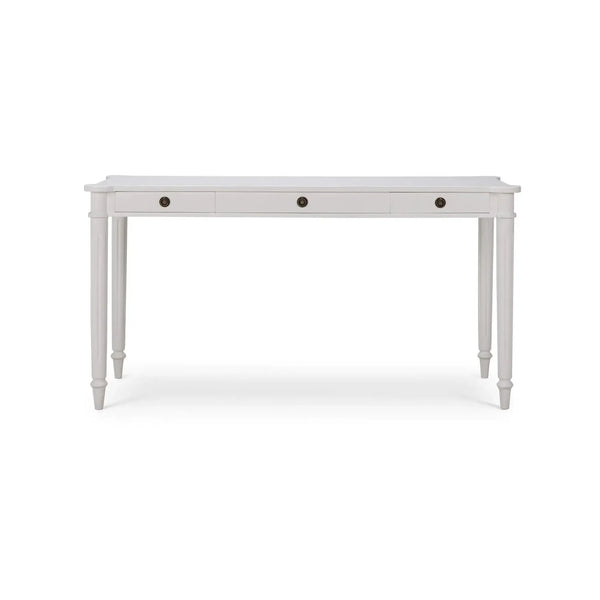 Kelly 3 Drawer Desk In True White-Blue Hand Home