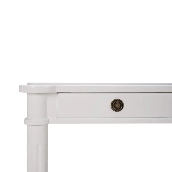 Kelly 3 Drawer Desk In True White-Blue Hand Home