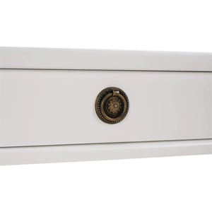 Kelly 3 Drawer Desk In True White-Blue Hand Home