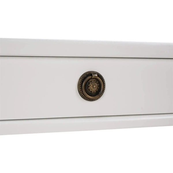 Kelly 3 Drawer Desk In True White-Blue Hand Home