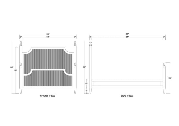Kraton Bed Queen-Blue Hand Home