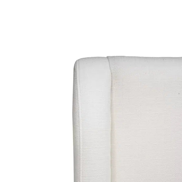Luxor Upholstered Bed Queen in Artic White Performance Fabric-Blue Hand Home