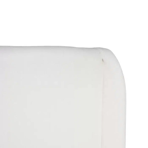 Luxor Upholstered Bed Queen in Artic White Performance Fabric-Blue Hand Home