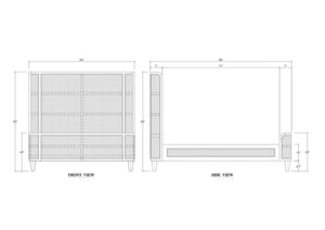 Lexington Bed w/ Rattan Queen-Blue Hand Home