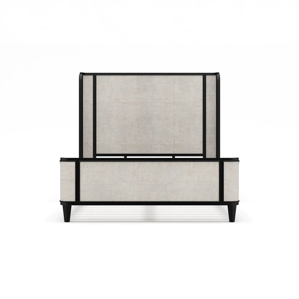 Lexington Bed w/ Rattan Queen-Blue Hand Home