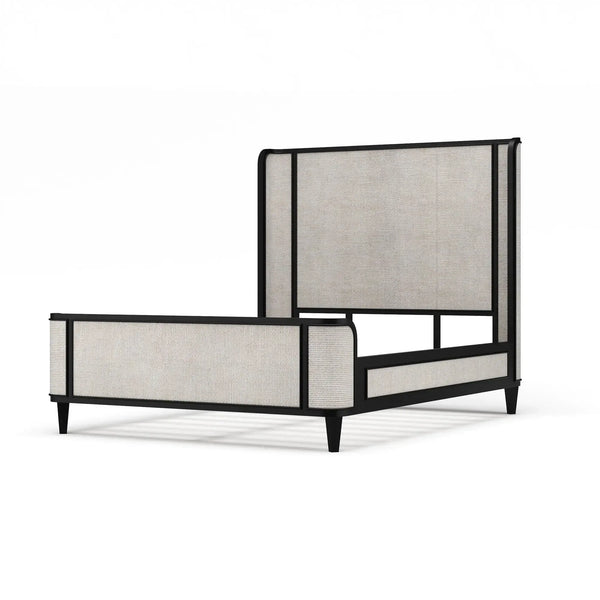 Lexington Bed w/ Rattan Queen-Blue Hand Home