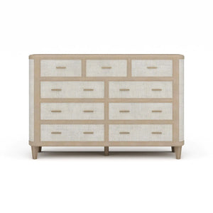 Lexington 9 Drawer Dresser w/ Rattan-Blue Hand Home