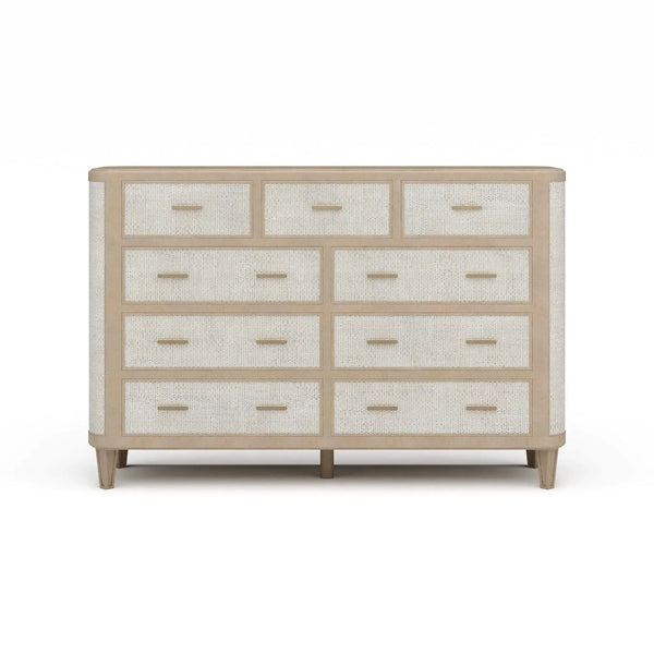 Lexington 9 Drawer Dresser w/ Rattan-Blue Hand Home