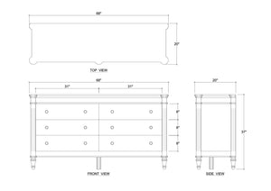 Kelly 6 Drawer Dresser-Blue Hand Home