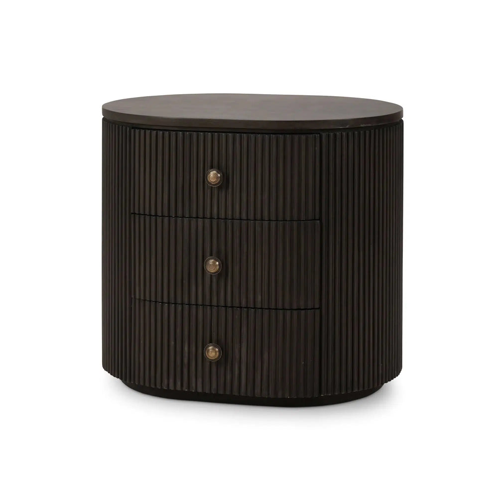 Kraton Oval Bedside Table-Blue Hand Home