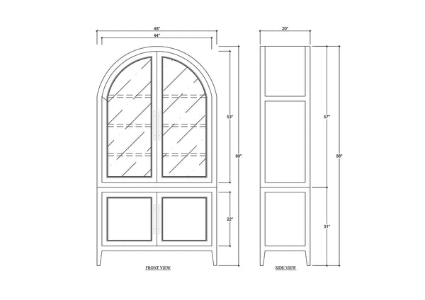 Lumina Glass Cabinet-Blue Hand Home