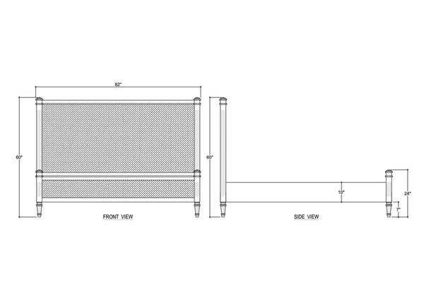 Kelly Upholstered Bed King-Blue Hand Home