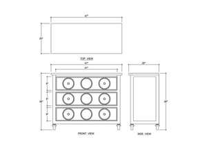 Laguna 3 Drawer Dresser-Blue Hand Home