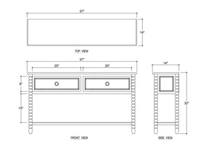 Cholet Console Table w/ 2 Drawers-Blue Hand Home