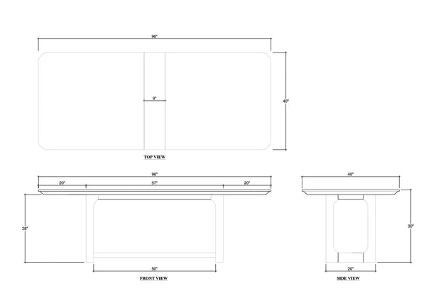 Corte Dining Table 96''-Blue Hand Home