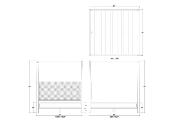 Luna Canopy Bed King-Blue Hand Home