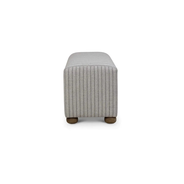 Luna Ottoman W/ Gray Munson Performance Fabric-Blue Hand Home