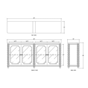 Milano 4 Door Sideboard-Blue Hand Home