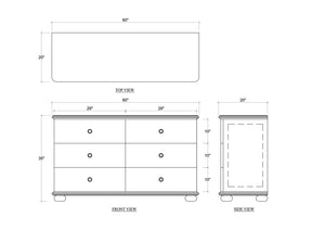 Luna 6 Drawer Dresser-Blue Hand Home