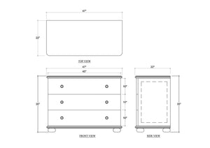 Luna 3 Drawer Dresser-Blue Hand Home