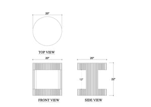 Kraton Round Small Side Table-Blue Hand Home