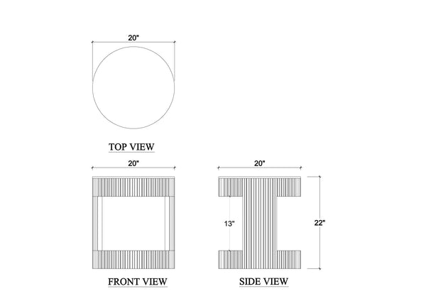 Kraton Round Small Side Table-Blue Hand Home