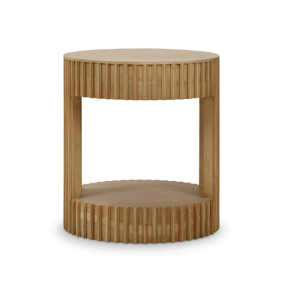 Kraton Round Small Side Table-Blue Hand Home