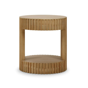 Kraton Round Small Side Table-Blue Hand Home