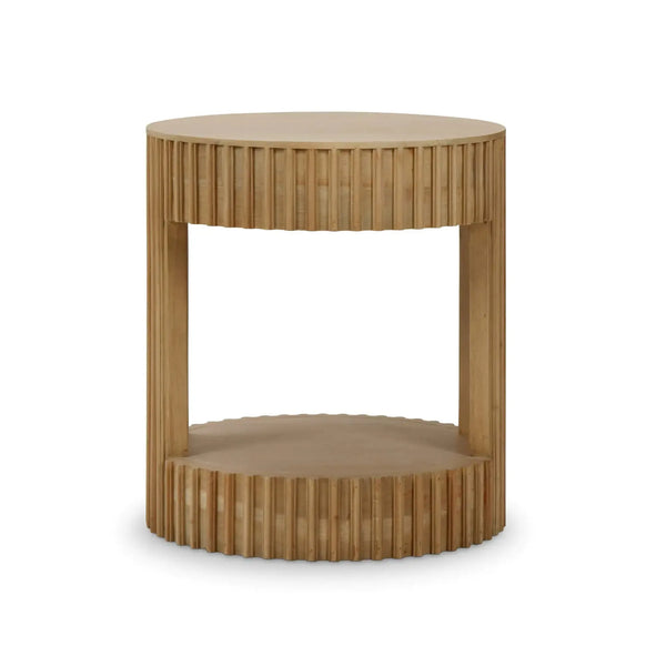 Kraton Round Small Side Table-Blue Hand Home