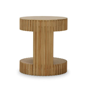 Kraton Round Small Side Table-Blue Hand Home