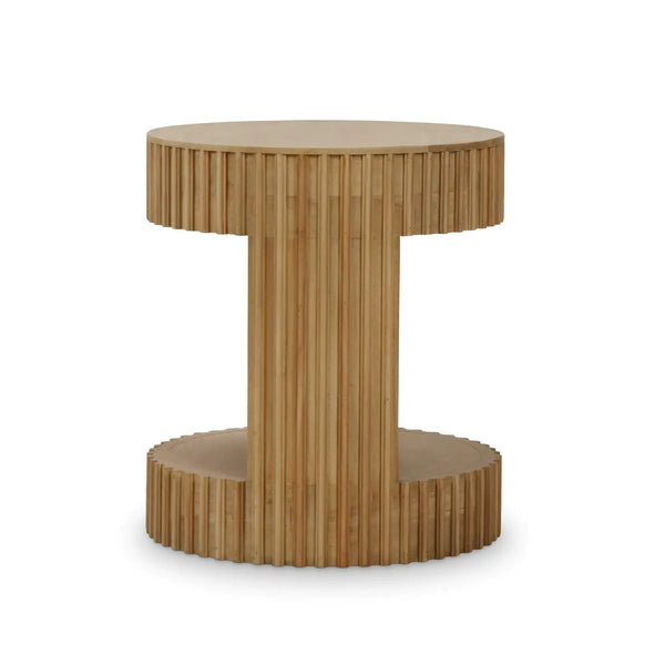 Kraton Round Small Side Table-Blue Hand Home