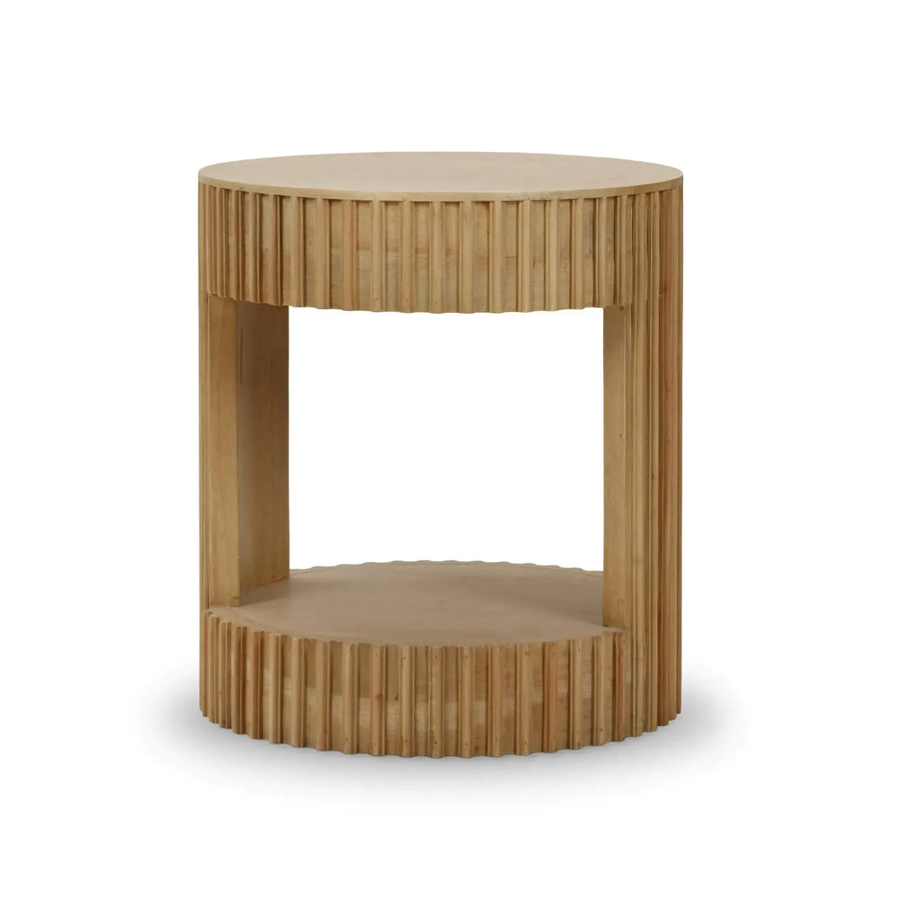 Kraton Round Small Side Table-Blue Hand Home