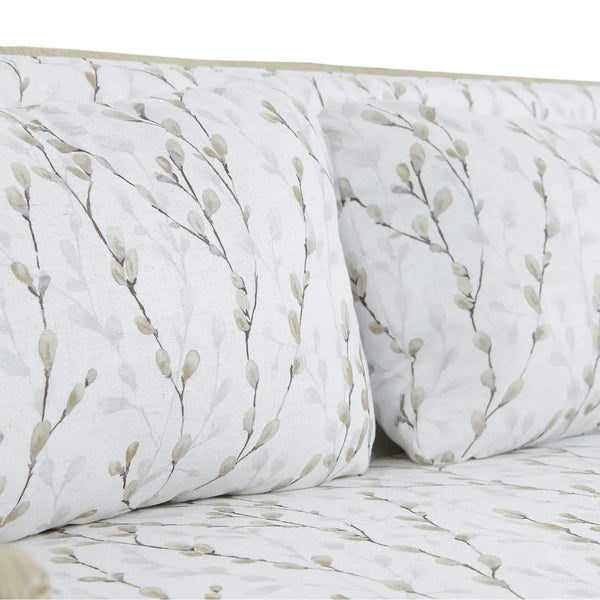 Rabana Rattan Loveseat in Natural Rattan w/ Whisper Word Fabric Cushion-Blue Hand Home