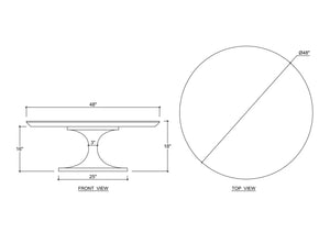 Pierre Round Coffee Table in Batavia Black-Blue Hand Home