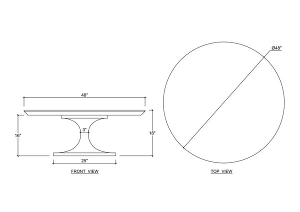 Pierre Round Coffee Table in Batavia Black-Blue Hand Home