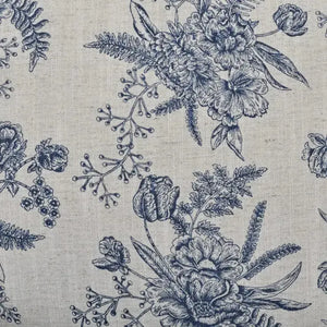 Marina Rattan Chair in Natural Rattan w/ Le Jardin Blue Fabric-Blue Hand Home