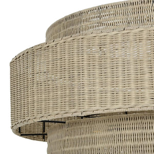 Nantucket Rattan Pendant in Sandbar-Blue Hand Home