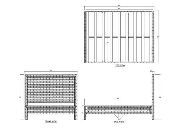 Kagu Rattan Bed Queen w/ Rattan Natural-Blue Hand Home