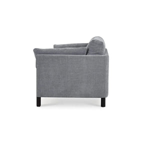 Normandy Sofa in Walnut w/ Thames Gray Ashen Performance Fabric-Blue Hand Home