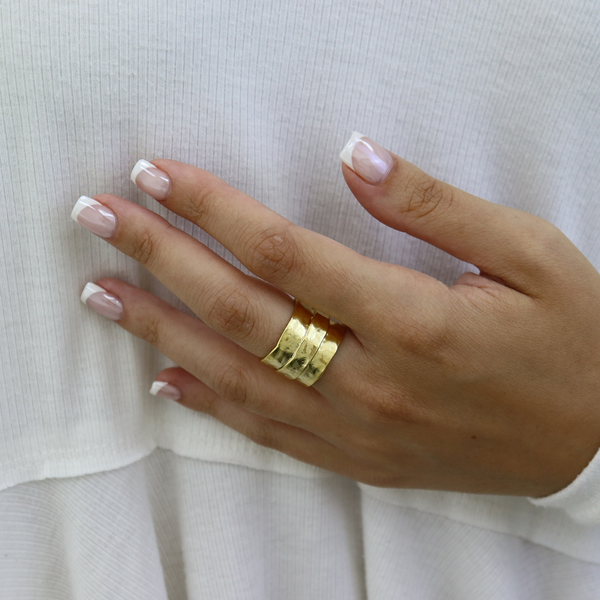 Parchment Texture Ring-Blue Hand Home