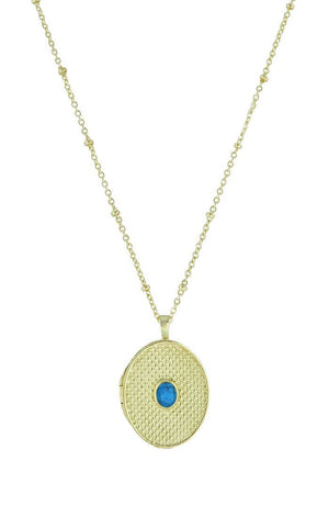 Zina Oval Locket-Blue Hand Home