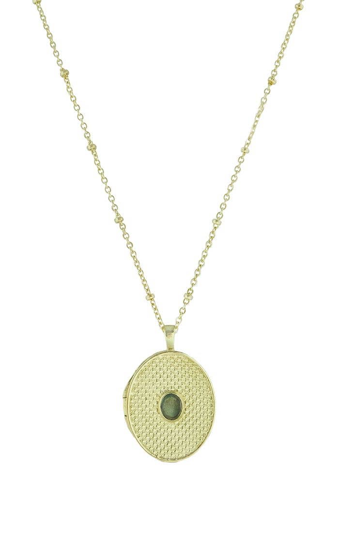 Zina Oval Locket-Blue Hand Home