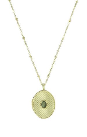 Zina Oval Locket-Blue Hand Home