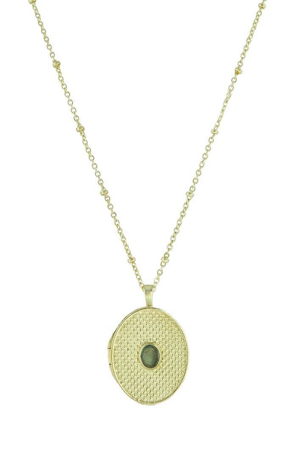 Zina Oval Locket-Blue Hand Home